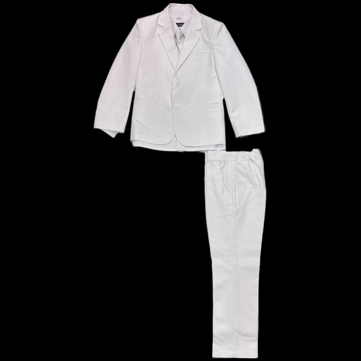 Fancy Kids Modern Fit 5 Piece White Suit