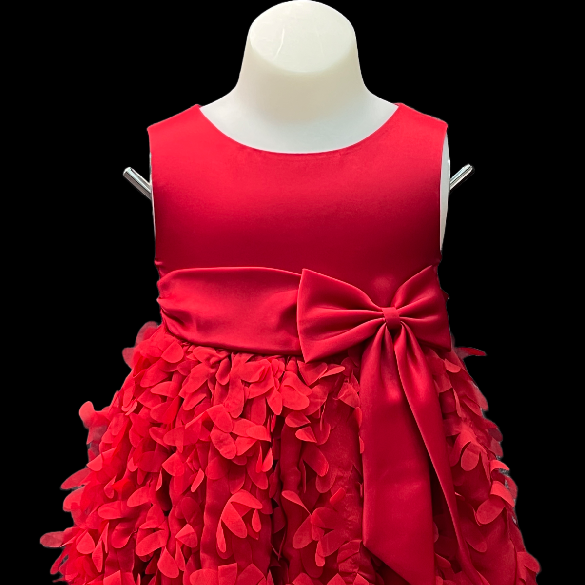 Sleeveless Red Toddler Dress w/ Floating Petals