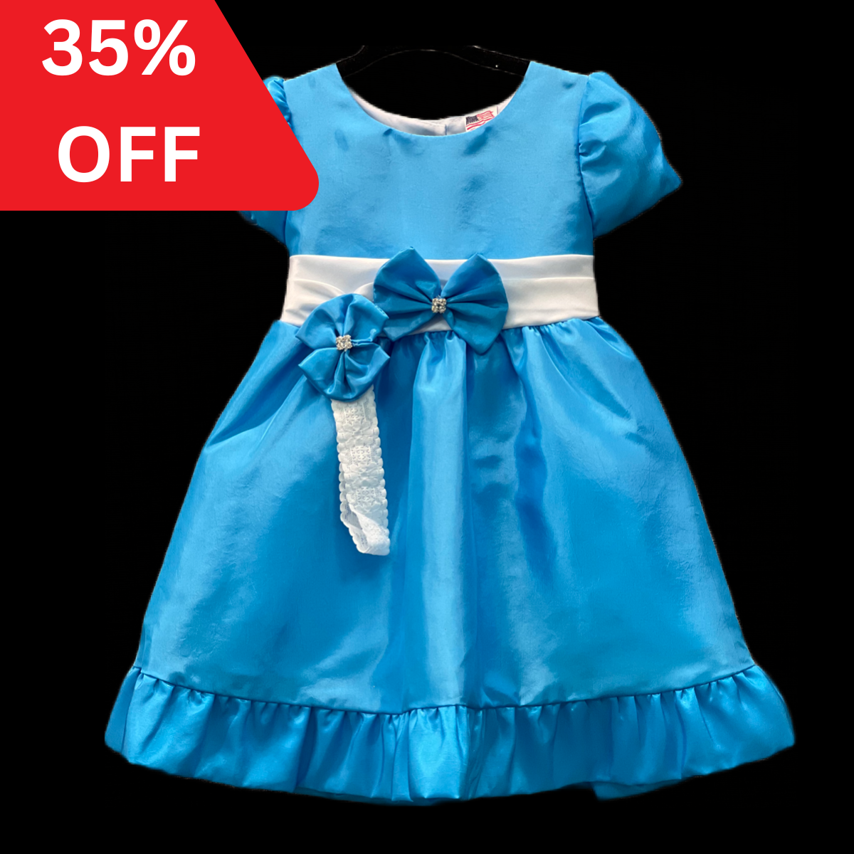 Sky Blue Baby Dress w/ Headband (6-9 months)