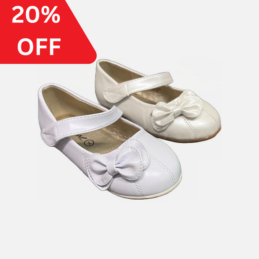 Jolene Patent Baby Shoe with Bow Accent