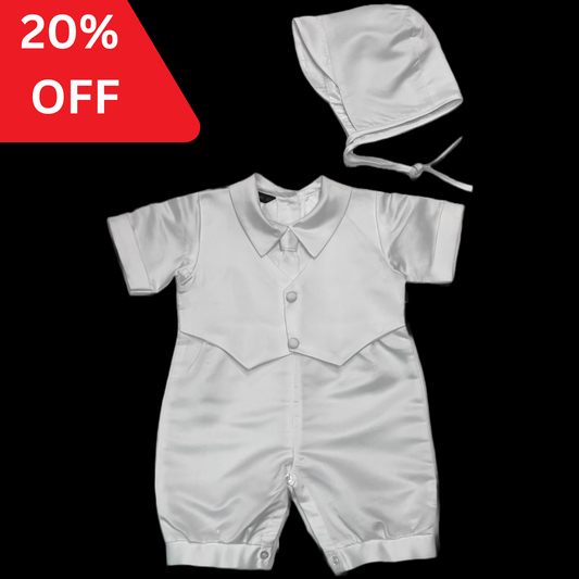 One-Piece Short Sleeve Baptism/Christening Outfit