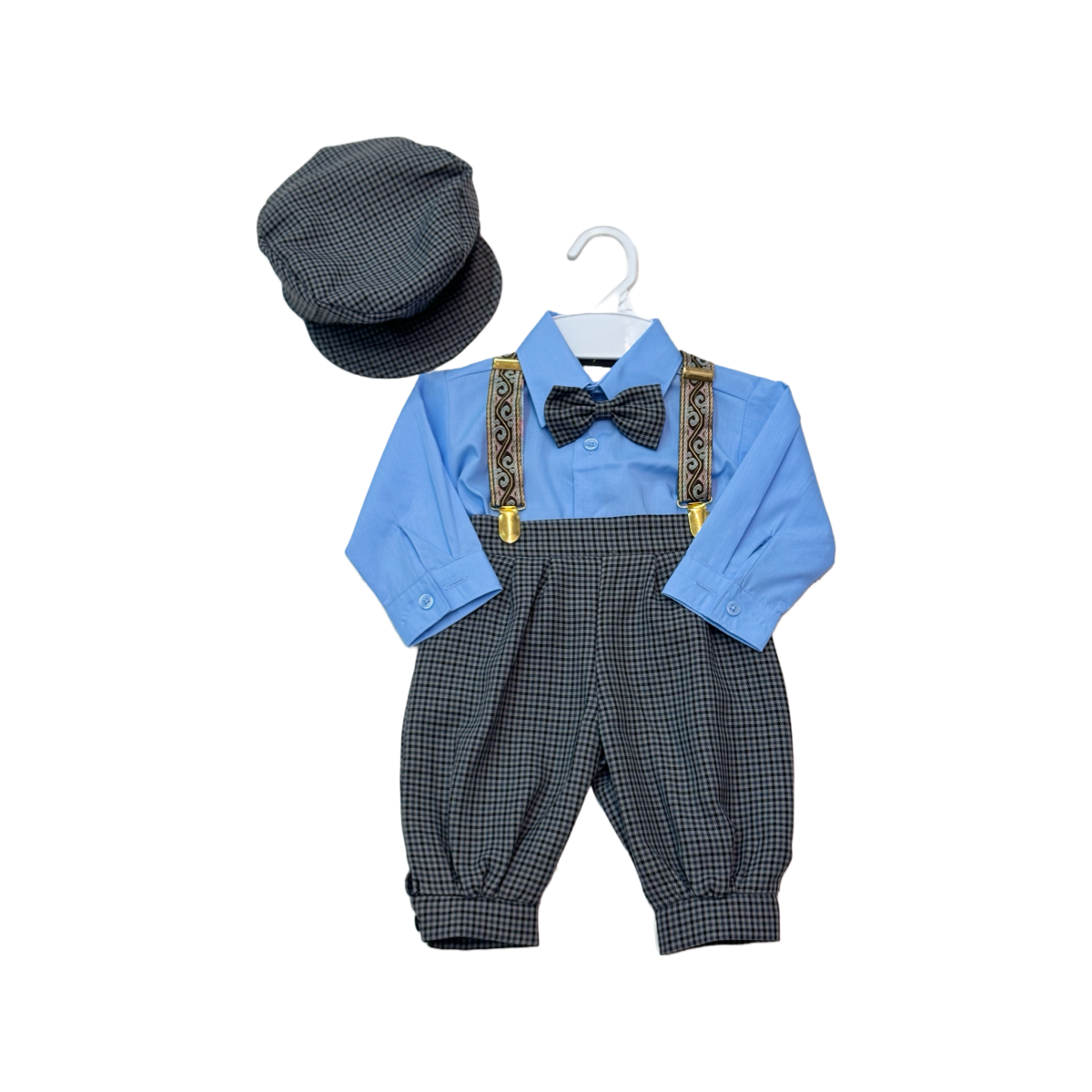 5-Piece Plaid Suspender Set