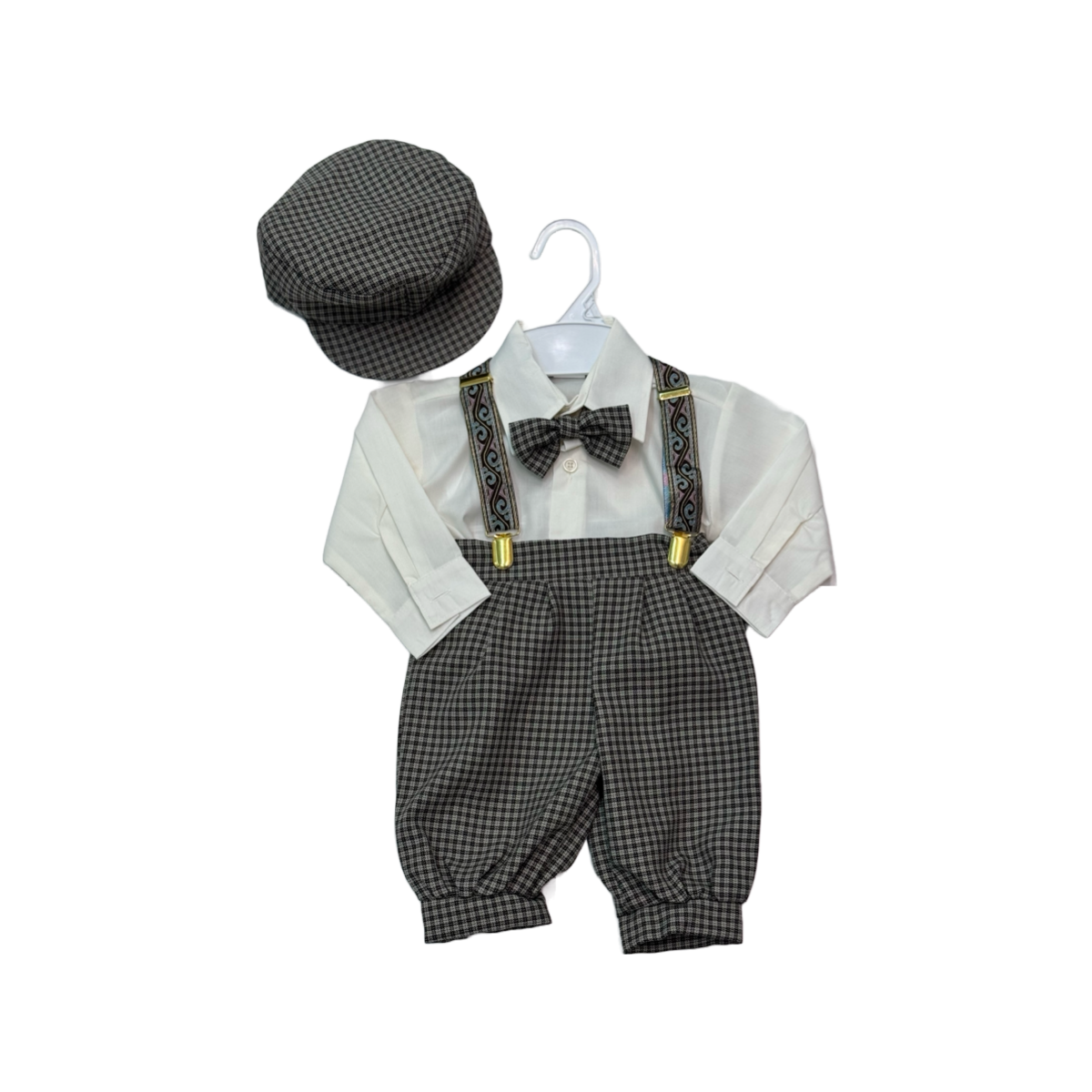 5-Piece Plaid Suspender Set