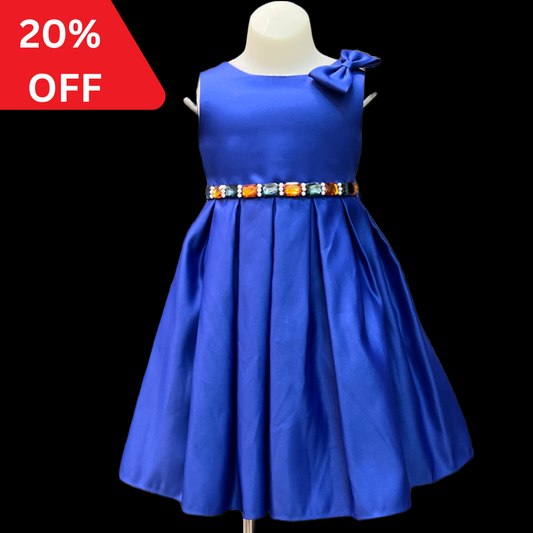 Royal blue Toddler Dress w/ Orange Accents