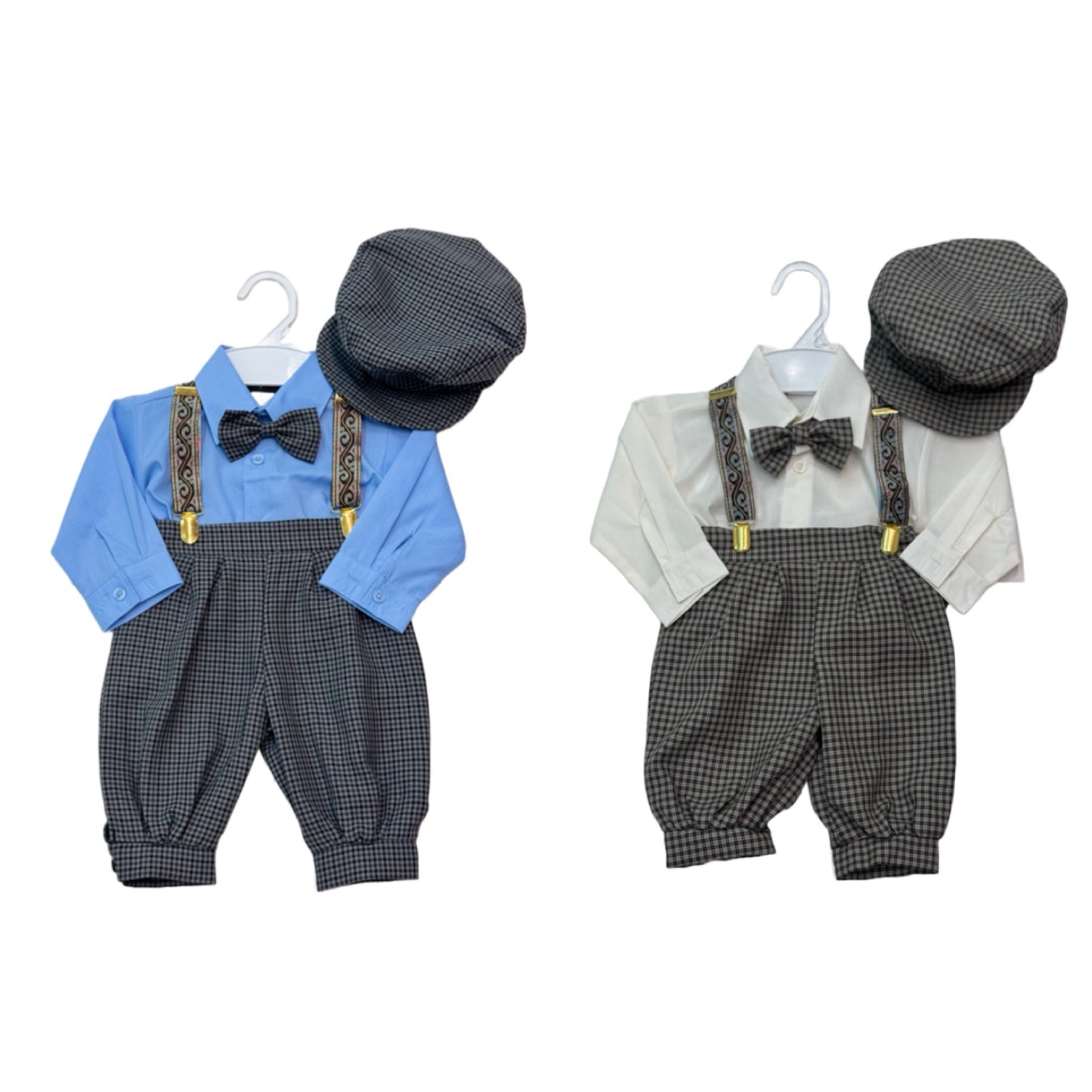 5-Piece Plaid Suspender Set