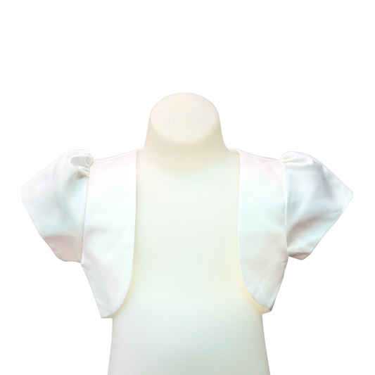 Short Sleeve Ivory Satin Bolero