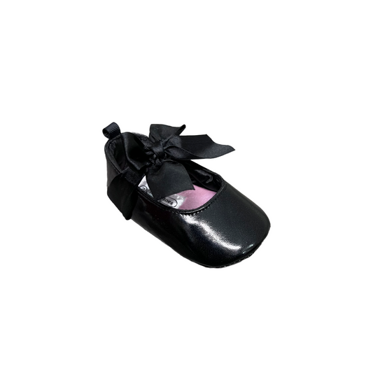 Tendertoes Black Pre-Walker Shoe w/ Bow (Size 2)